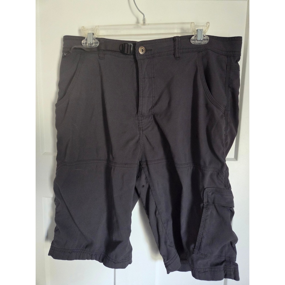 Prana Zion Cargo Shorts Mens Large Charcoal Gray Hiking Climbing Stretch Outdoor